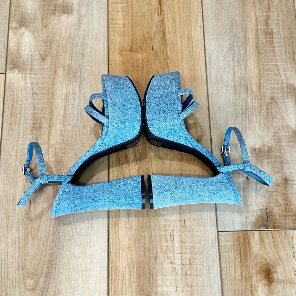💕CCO💕 NWT Gianni Bini Platform Ankle Strap Open Toe Sandals Heels Blue 8 1/2 - Picture 4 of 16
